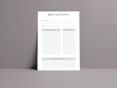 Business Overview Planner Template elegant