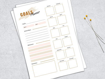 Goals Planner Template goals review