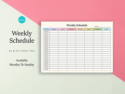 Weekly Schedule Template Sheet