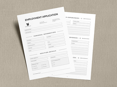 Employment Application Template form for employment