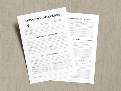 Employment Application Template