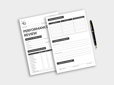 Performance Review Template clean daily design employee form minimal