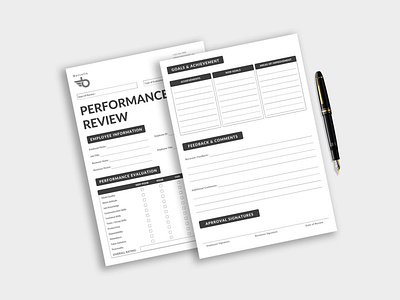 Performance Review Template clean daily design employee form minimal