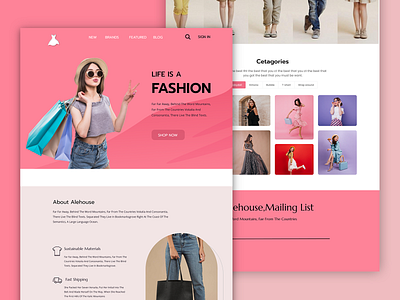 Online Shop Landing Page design graphic design web ui