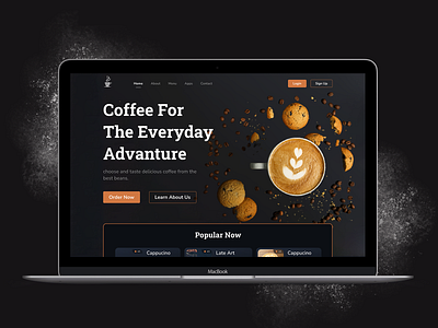 Coffee Product Landing Page coffee design graphic design illustration landing page logo product ui uiux ux web ui website