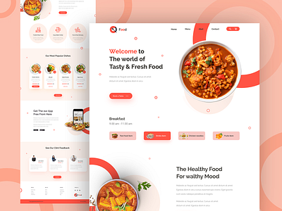 Food Delivery Landing Page app branding design food foodweb graphic design illustration logo onlinedelivery panjabifood ui ux vector web ui