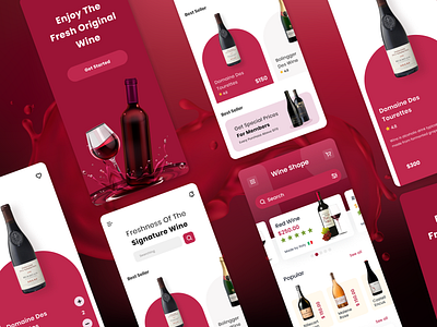 Wine App app appdesign art bear branding design figma graphic design illustartor illustration logo porfolio potfolio ui ux vector web ui wine wineapp