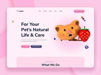 Pet Care Website app branding design graphic design illustration landingpage logo pet petcare ui ux vector web ui website