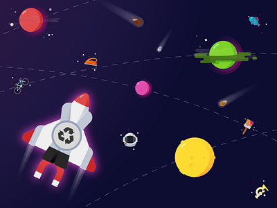 Custodians of Space app artwork branding cos custodiansofspace design flat graphic profile planets precisit rocket space ui ux vector