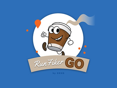 RunFiker GO! app artwork avatar branding coffee design flat icon logo ui ux vector