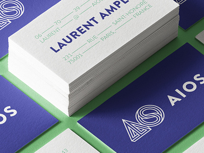 AIOS branding blue branding business card graphic design green logo logotype symbol typography visual identity