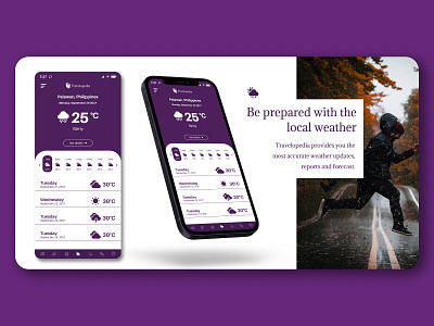 Travel Mobile App Design (7/10) - Weather Page app branding design ui