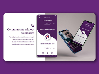 Travel Mobile App Design (8/10) - Translator app branding design ui