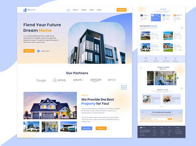 Real Estate Landing Page amazing branding business creative design real estate uiux unique website