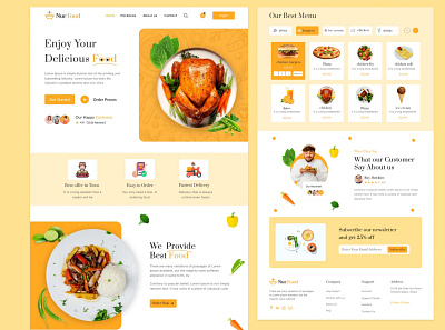 Food Landing Page Design amazing branding breakfast business cooking creative delicious design food foodpic healthylifestyle lunch pizza restaurant sweet uiux website yummy