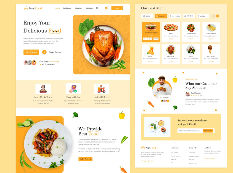 Food Landing Page Design by Nur Hasan on Dribbble