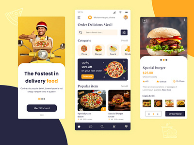 Food delivery app design