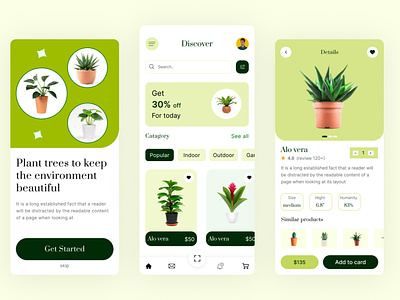 Plant mobile app design