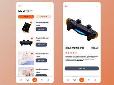 Wishlist app branding challenge color dailyui44 design e commerce favorites graphic design interface product shopping spacing typography ui ux wishlist