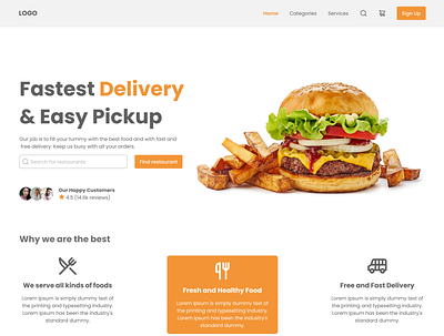 Food delivery desihn illustration ui web design