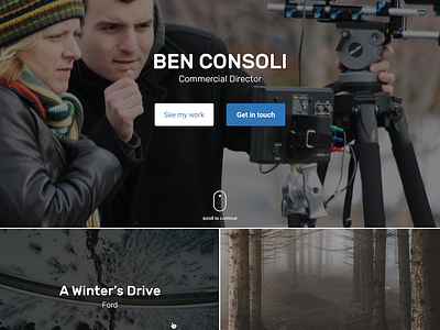 Filmmaker Ben Consoli - website landing page mockup sketch web design web development website website design