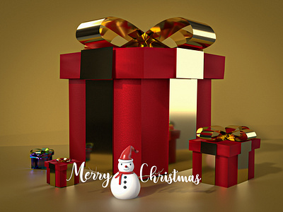 Merry Christmas 3d adobe banner blender christmas graphic design snowman winter xmas