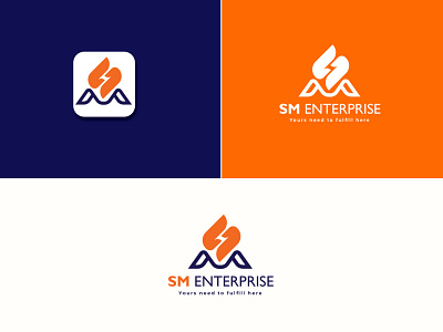 SM Enterprise Logo app branding design graphic design illustration logo logos mordan logo typography ui ux vector