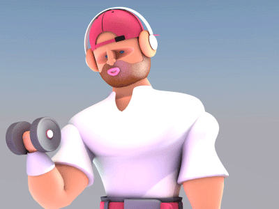 GymDude_pUMP-IT after effects cinema 4d gif motion graphics