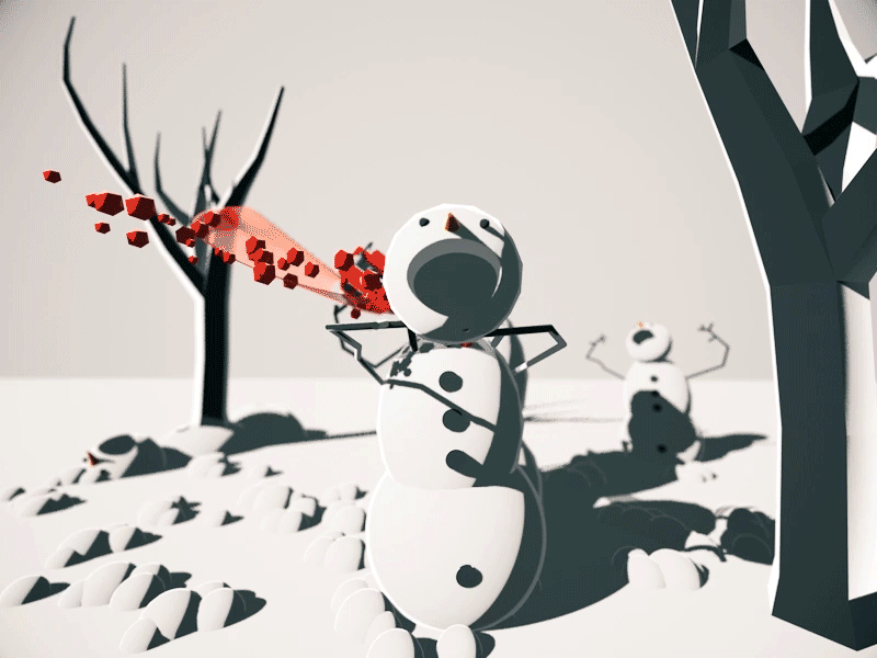 Snowman project after effects animation blood calvinhobbes chainsaw christmas cinema 4d design illustration motion graphics snowman