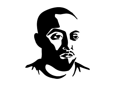 Mac Miller Portrait blackandwhite face hiphop illustration mac miller man minimal portrait rap rapper vector