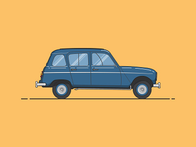 Renault 4L auto car flat flatdesign graphicdesign illustration renault retro vector vehicle vintage