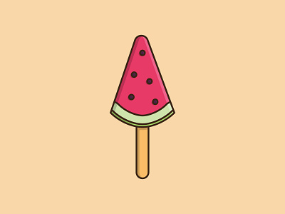 Watermelon Ice Cream flat flatdesign graphicdesign ice icecream illustration vector waterice watermelon yum yummy