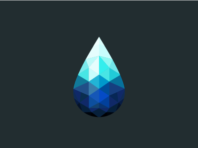 Polygon Drop Blue drop icon logo low polygon poly polygon water