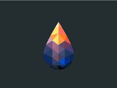 Polygon Drop Sunset drop icon low polygon poly sunset water