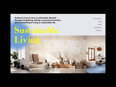 Sustainable Living | UI branding concept editorial graphic interaction interface layout poster ui visual web webdesign website
