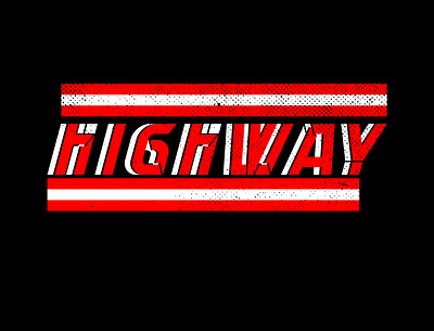 HIGHWAY T-SHIRT DESIGN black graphic design highway red t shirt
