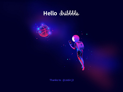 Hello dribbble astronaut illustration