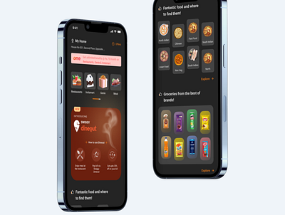 Swiggy Dark Mode app appdesign branding dark mode design figma illustration swiggy ui ux visual design