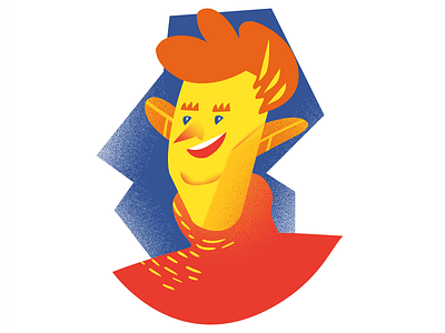 Smiley and yellow blue character debut shot first shot illustration red smiley yellow