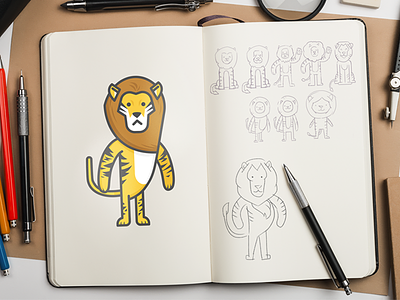 Liger character illustration liger lion sketch tiger