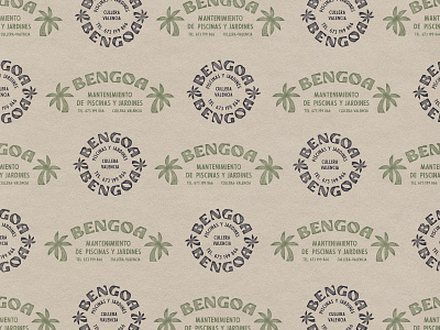 Bengoa - Piscinas y Jardines animation badge badge logo branding colour palette cullera design gardening gif graphic design illustration lettering logo maintenance motion graphics palm tree palms true grit texture supply typography vector