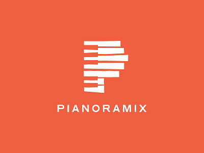 Pianoramix - Logo 01 branding classic music classical classical music contemporary logo logodesign minimalist p logomark piano record label typography