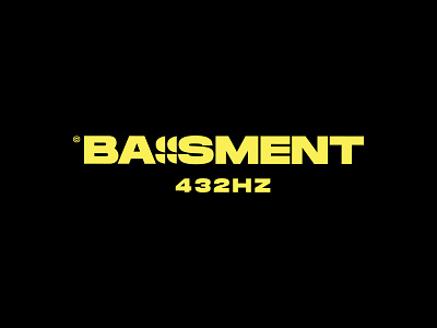 Bassment 432hz - #01 branding clean design drum and bass logo logo designer logomark logos minimalist music music logo radio radiowaves simple typography