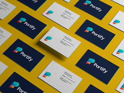 Portify brand - Business Cards branding business cards business cards design graphic design logo logo designer logomark typography