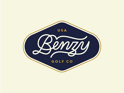 Benzy Golf logotypes and badges apparel branding golf lettering logo designer sport typography
