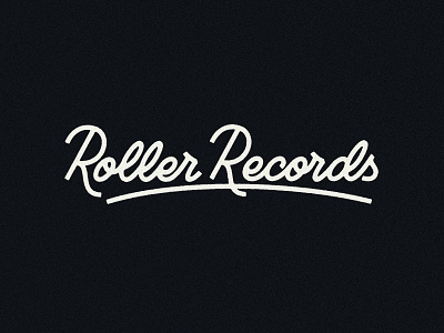 Roller Records - Monoline lettering handdrawn logo lettering logo logotype record record label script texture type typography wordmark