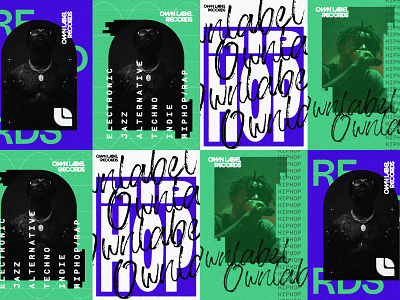 Own Label Records - Poster designs bold branding brutalist colour logo designer music poster record label typography
