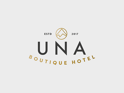 Una Logo Type Design branding chalet icon custom type logo minimal design