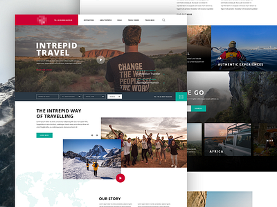 Travel Web Design clean colour design group tours layout search travel ui ux web design