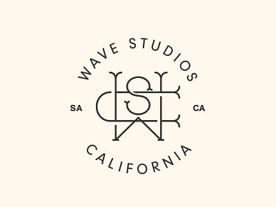 Wave Studios logo monogram branding logo logo designer simple logo wave logo ws monogram